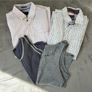 Men’s short sleeve button down and tanks
